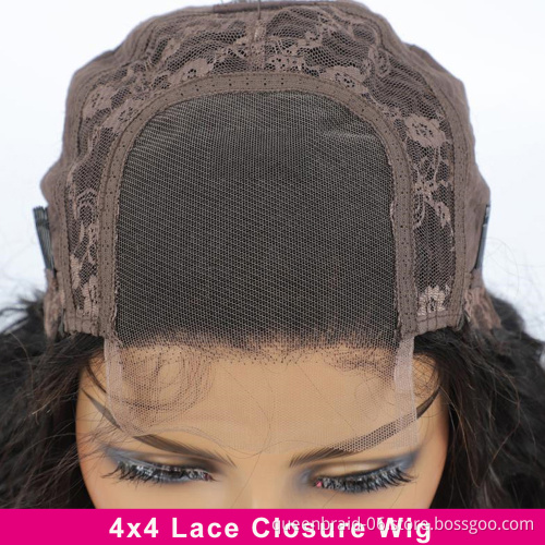 Short Bob Lace Front Wigs Straight Human Hair 4x4 Lace Closure Wigs Brazilian Virgin Hair with Baby Hair Pre Plucked Natural